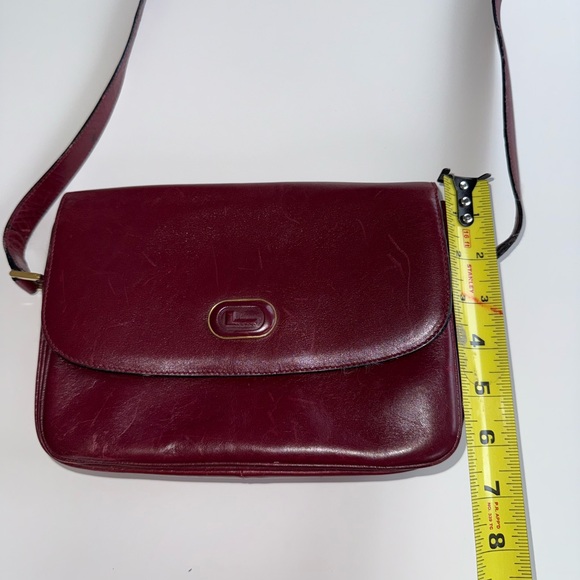 VINTAGE Lancel Paris Crossbody Purse Burgundy Wine w/Adjustable Strap - Picture 15 of 16